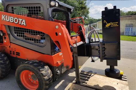 skid steer post driver video|skid steer post driver rental near me.